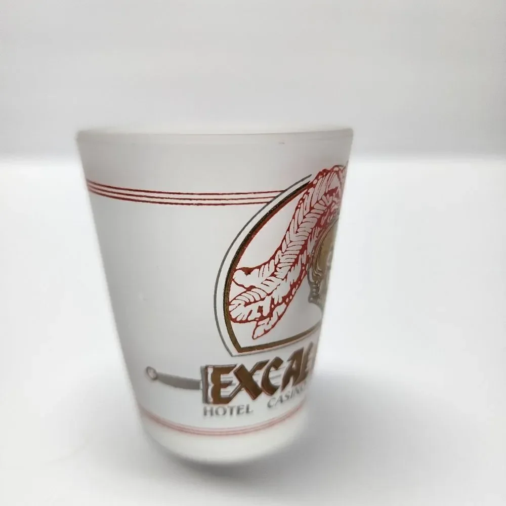 Vintage Excalibur Hotel Casino Las Vegas Frosted Shotglass